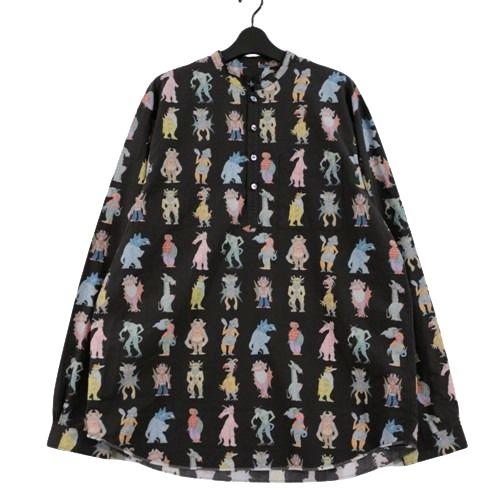 Rakuten - 【中古】 UNDERCOVER アンダーカバー 25AW モンスター総柄プルオーバーシャツ 3 ブラック