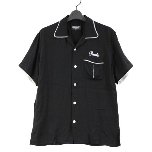 Rakuten - 【中古】 RUDE GALLERY ルードギャラリー 24SS LOGO BOWLING SHIRTS ボーリングシャツ 3 ブラック