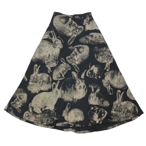  Juana de Arco ホォアナデアルコ Waffle ワッフル スカート うさぎ柄 S ブラック