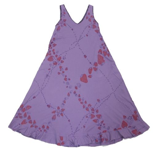  Juana de Arco ホォアナデアルコ Pima cotton ノースリーブドレス いちごとありの行列 S パープル