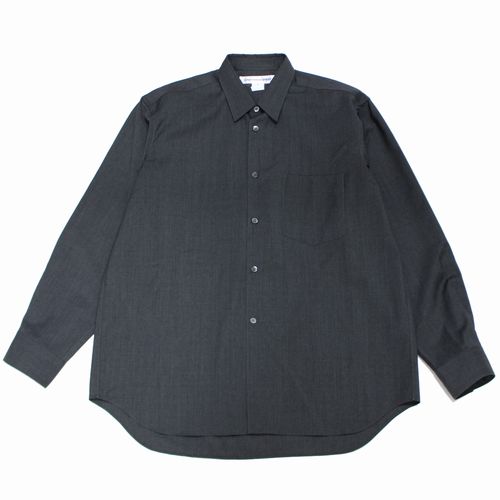 【中古】 COMME des GARCONS SHIRT FOREVER Wide Classic Plain Wool Shirts ワイドクラシック ウール シャツ S グレー