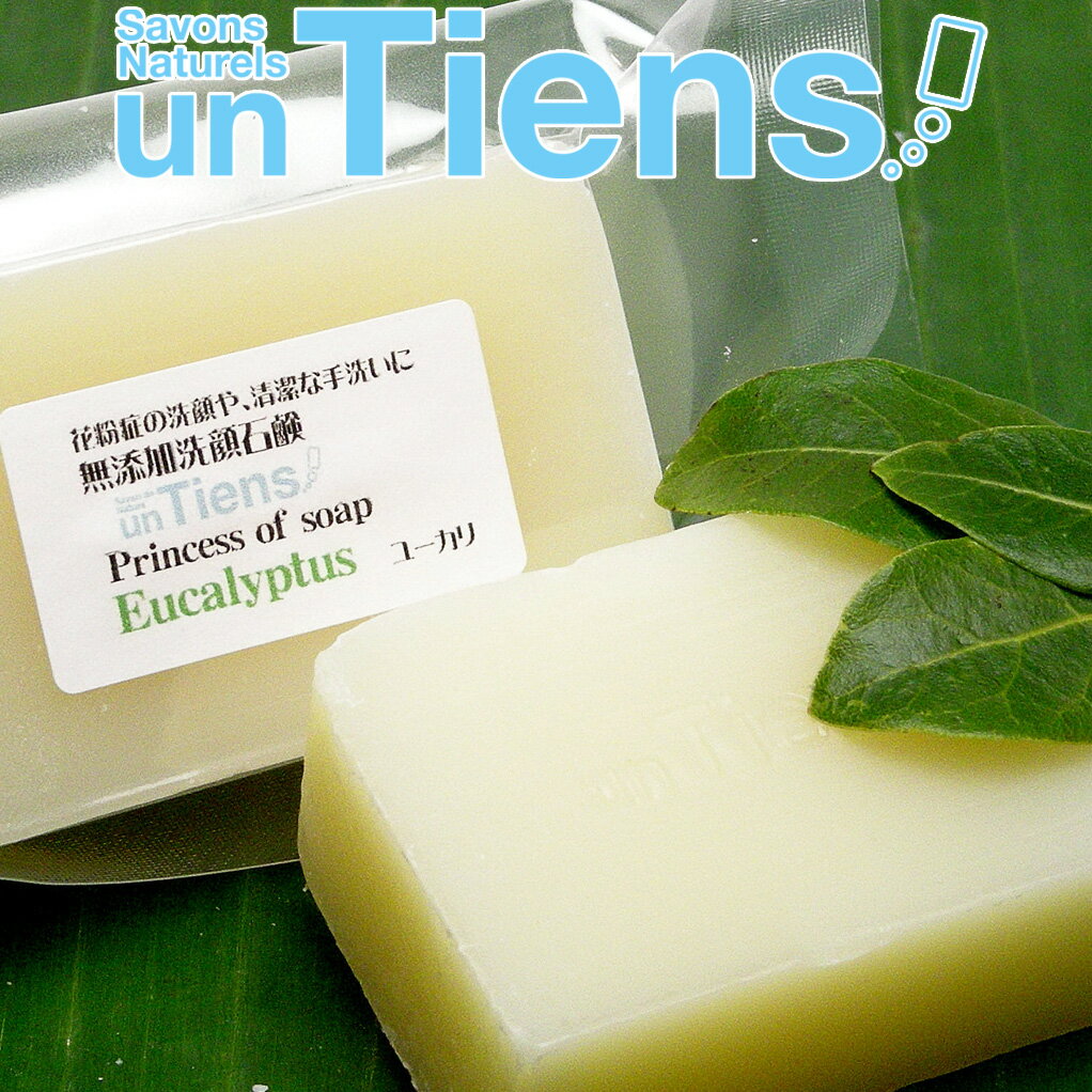 無添加手作り石鹸アンティアン プリンセスオブソープ「ユーカリ」45g(脂性肌 手荒れ 肌荒れ 花粉症)花粉症の時期の洗顔に!花粉症の方の爽快洗顔にもオススメ!