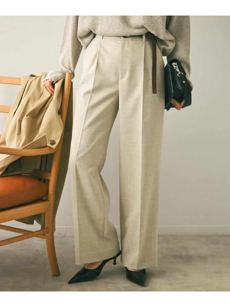 シャンブレーワイドパンツ UNTITLED アンタイトル パンツ その他のパンツ ベージュ ブルー
