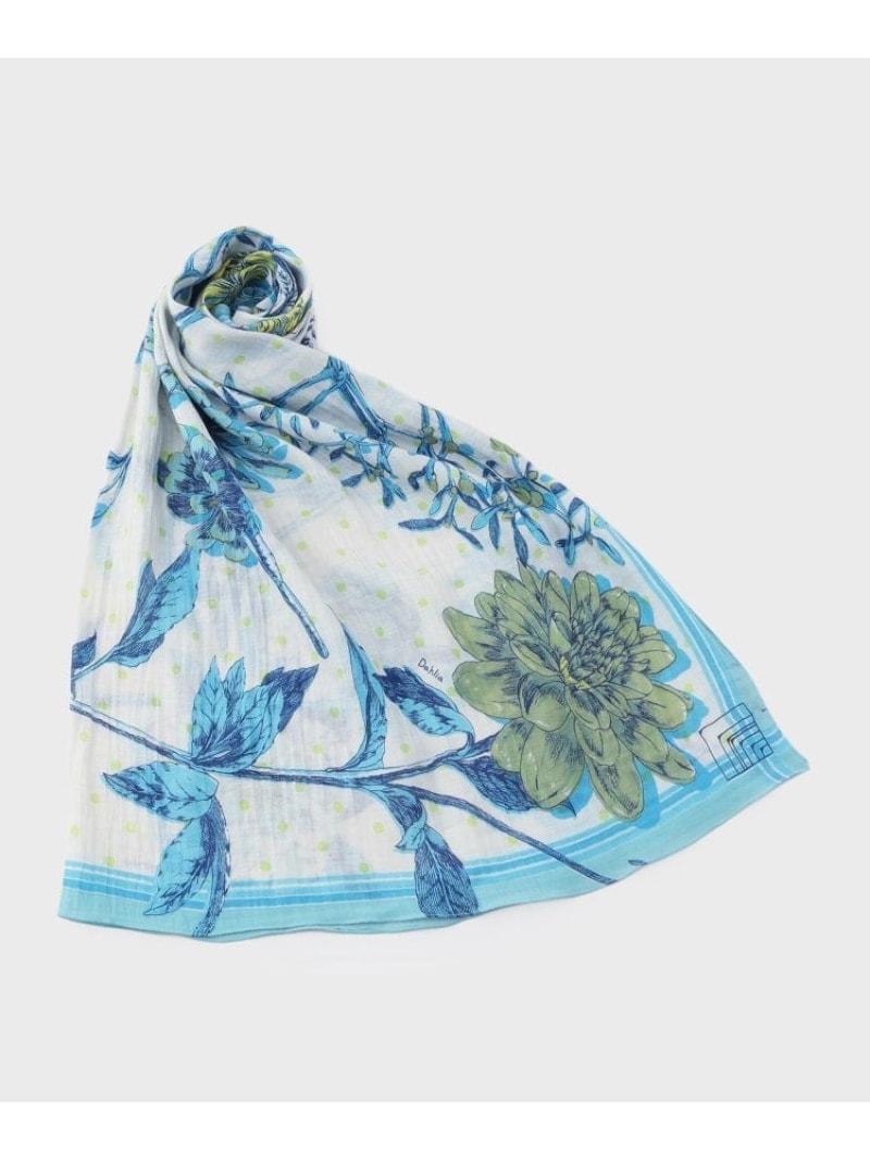 【SALE／30%OFF】【manipuri】120cm正方形 コラージュオータムガーデン柄 コットンシルク大判ストール UNTITLED アンタイトル ファッション雑貨 マフラー・ストール・ネックウォーマー ブルー【RBA_E】【送料無料】[Rakuten Fashion]