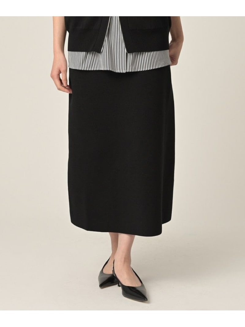 Aラインニットスカート UNTITLED アンタイトル スカート ロング・マキシスカート グレー ブラック【先行予約】*【送料無料】[Rakuten Fashion]