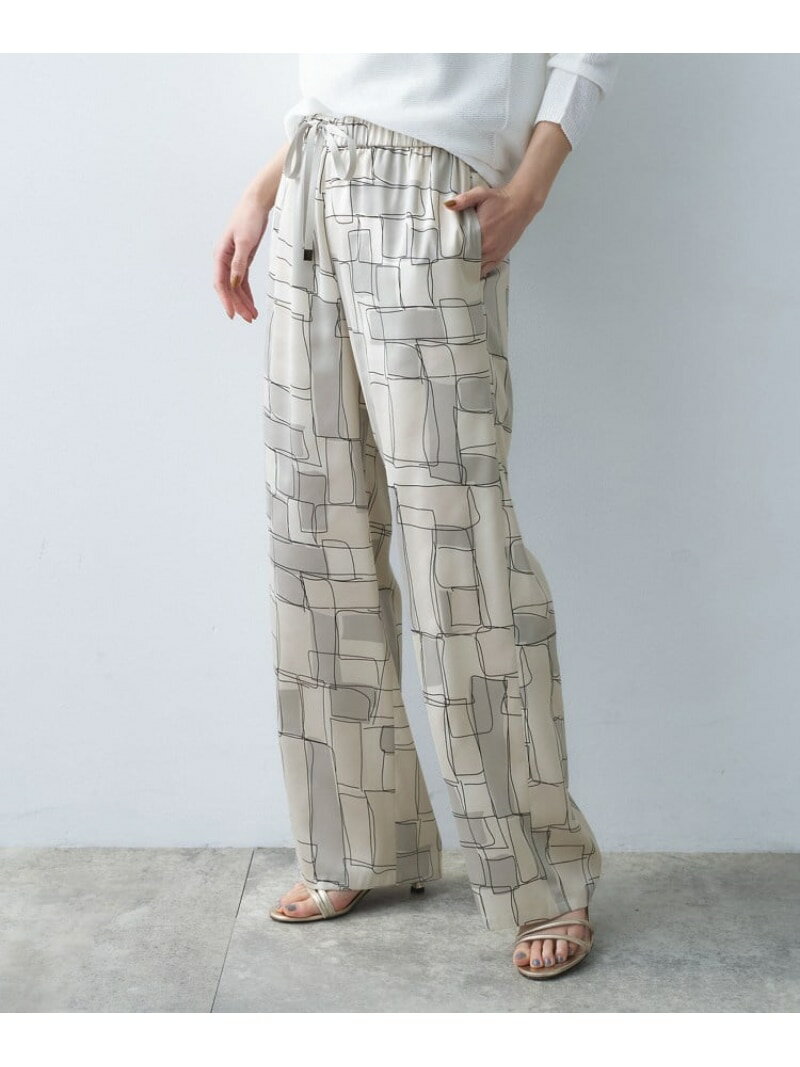 ブロッキングプリントパンツ UNTITLED アンタイトル パンツ その他のパンツ グレー【先行予約】*【送料無料】[Rakuten Fashion]