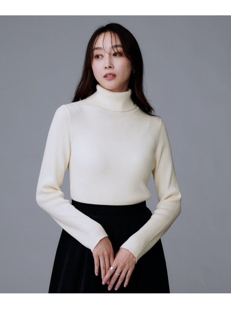 【SALE／20%OFF】【洗える/アンサンブル可能/ウール100%】リブタートルネックウールニット UNTITLED アンタイトル トップス ニット ホワイト レッド グレー ブルー ブラック【RBA_E】【送料無料】[Rakuten Fashion]