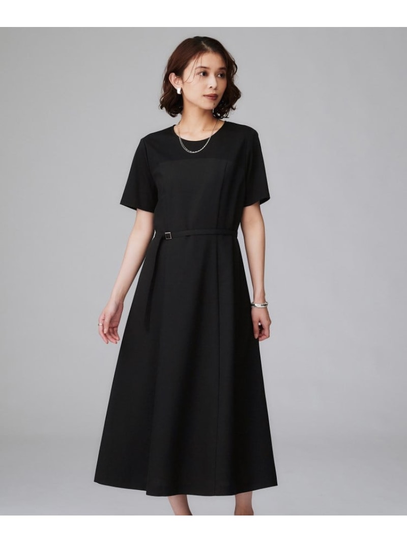 【SALE／40%OFF】【きれいめカジュアル/セミフレア】異素材ドッキングワンピース UNTITLED アンタイトル ワンピース・ドレス その他のワンピース・ドレス ブラウン ブラック【RBA_E】【送料無料】[Rakuten Fashion]