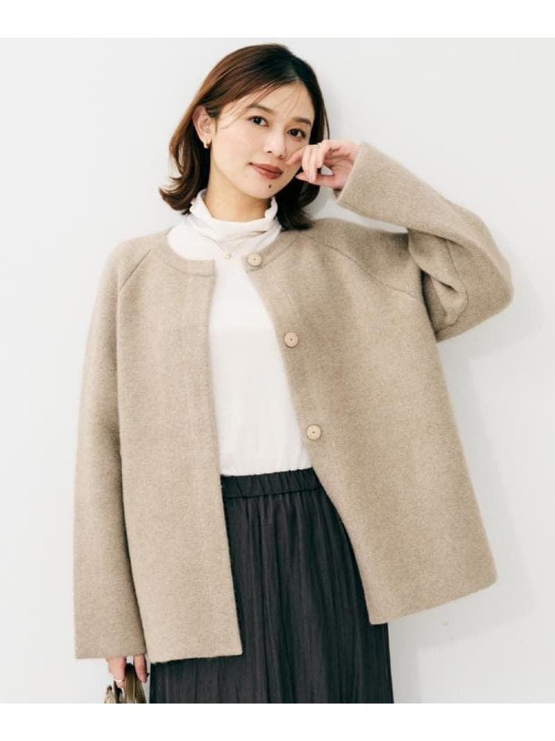 【SALE／52%OFF】【軽アウター/ミドル丈】ウールニットコーディガン UNTITLED アンタイトル トップス カーディガン グレー【RBA_E】【送料無料】[Rakuten Fashion] untit-10002430 UNTITLED サンプル画像2