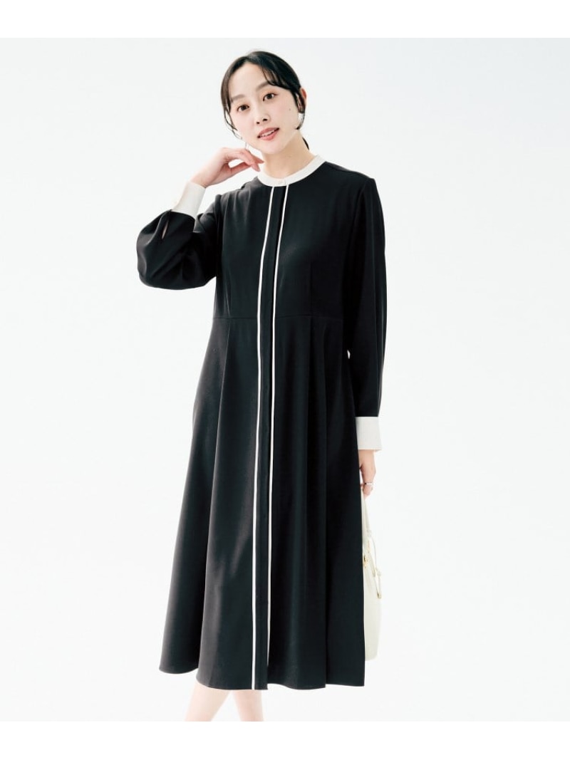 バイカラー ワンピース UNTITLED アンタイトル ワンピース・ドレス その他のワンピース・ドレス ブラック【先行予約】*【送料無料】[Rakuten Fashion]