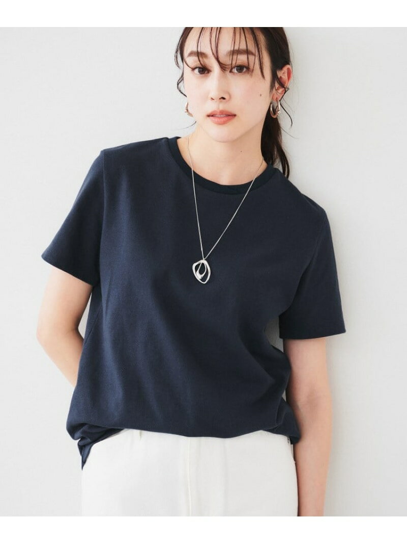 【SALE／55%OFF】ラフコットンTシャツ UNTITLED アンタイトル トップス カットソー・Tシャツ ホワイト ネイビー【RBA_E】【送料無料】[Rakuten Fashion]