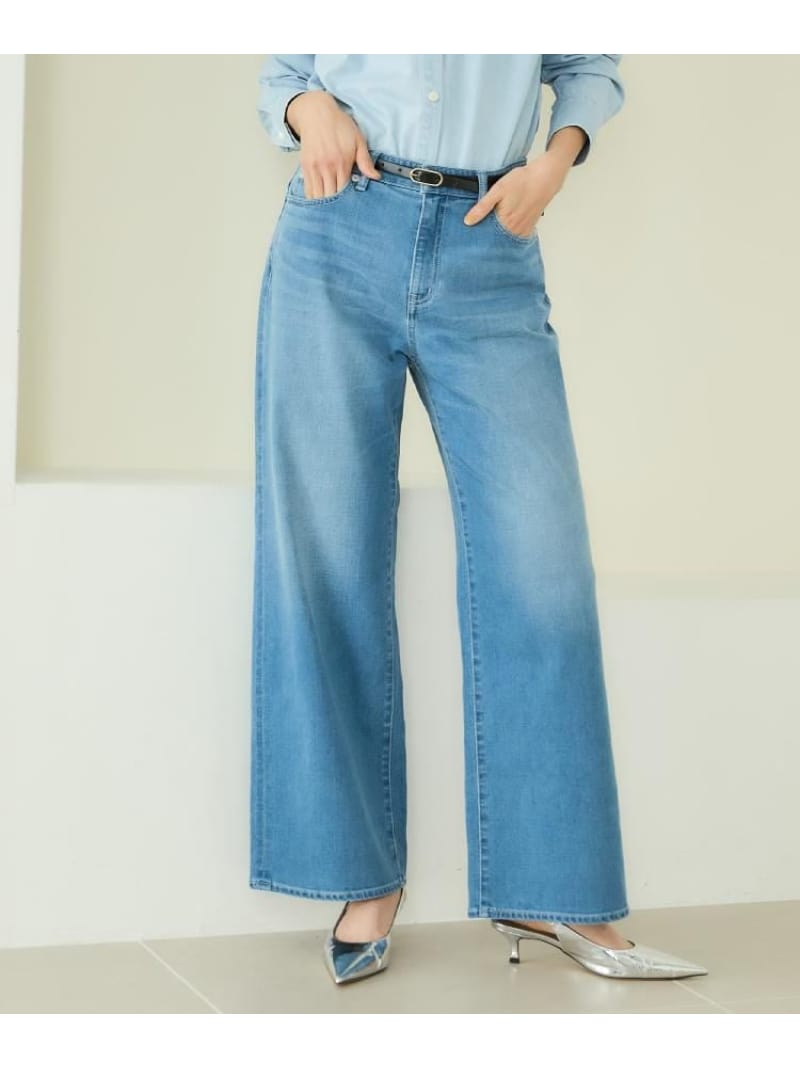 【新作デニム/快適に美シルエット見せ】MAKE*DENIM WIDE UNTITLED アンタイトル パンツ ジーンズ・デニムパンツ ブルー【先行予約】*【送料無料】[Rakuten Fashion]