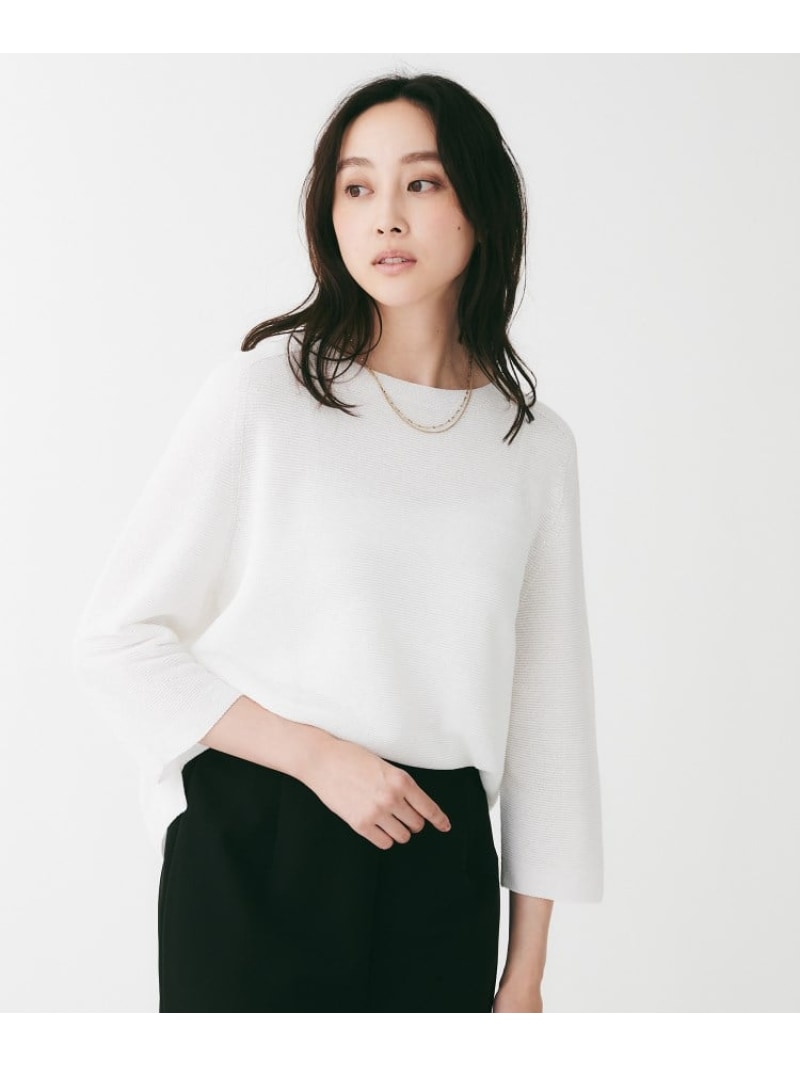 【SALE／60%OFF】6分袖ガーターニット UNTITLED アンタイトル トップス ニット イエロー ブラック ホワイト グレー【RBA_E】【送料無料】[Rakuten Fashion]のサムネイル