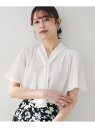 【通勤/オフィス/二の腕カバー】ボウタイブラウス UNTITLED アンタイトル トップス シャツ・ブラウス ホワイト ネイビー【先行予約】*【送料無料】[Ra...