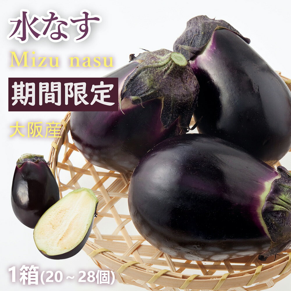【大阪府産 水なす】水なす 大阪府産 20〜28個(約5kg) 高級百貨店陳列野菜 プロが選んだ生産者様にこだわった新鮮野菜 大阪府が誇る伝統野菜 大阪 泉州水なす 貝塚澤なす 馬場なす 水なす 20〜28個 約5kg 大地の恵みをたっぷり吸い込んだ ジューシーな味わい 茄子 ナス