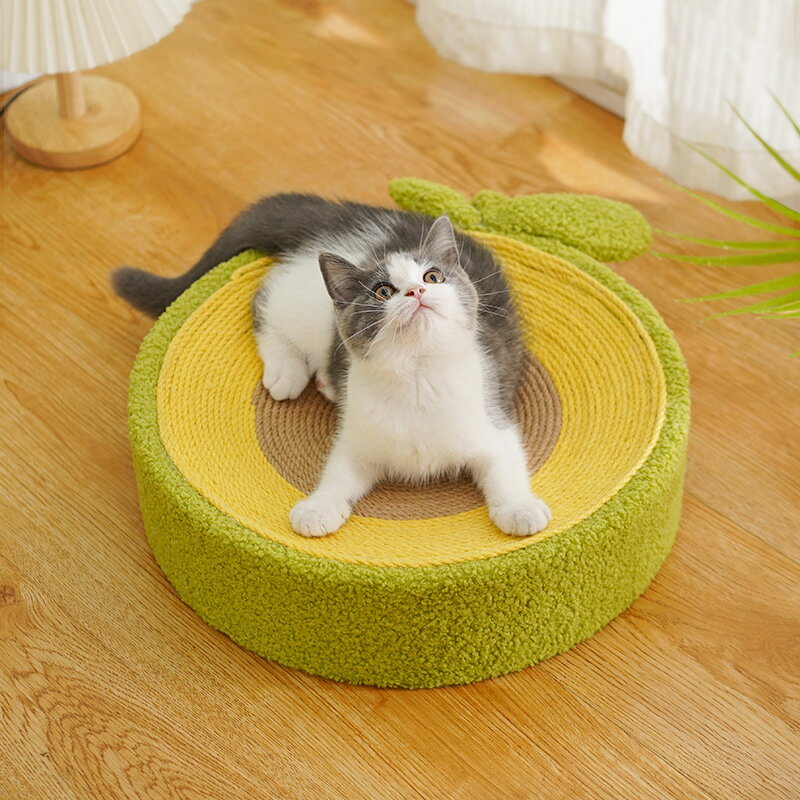 楽天uofeshop猫の爪とぎ ねこのおもちゃ　猫タワー　キャットタワー 猫用品 インテリア 頑丈 長持ち 天然サイザル麻紐 爪とぎポール ブラウン　猫爪とぎポール 猫用　爪研ぎ 猫つめとぎ 猫タワーインテリア 天然麻紐 お部屋　猫のお部屋　りんご