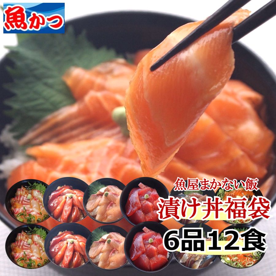 海鮮 漬け丼 福袋6品12食 づけ丼1人前80g以上 12食セット魚 おまかせ 海鮮ギフト魚屋が作る漬け丼 セット海鮮丼 送料無料海鮮丼 ギフト 国産魚 詰め合わせ 海鮮茶漬けづけどん 海鮮丼セット 冷凍鮮魚 おまかせ