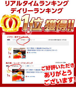 いくら 岩手三陸産 イクラ醤油漬け 500g（250g×2） 最高級3特グレード 2019年新物 送料無料 三陸産の秋鮭から丹念にほぐしました 【ご飯の友/ご飯のお供/お取り寄せ/グルメ/海鮮】 【ギフト/プレゼント/贈答用】