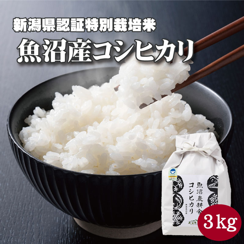 【P10倍☆お買い物マラソン】特別栽培 精米 3kg 減農薬米 令和4年産 魚沼産コシヒカリ 送料無料 3kg×1袋 減農薬 内祝い 特別栽培米 新潟魚沼産 コシヒカリ 魚沼産こしひかり 白米 高級米 新潟米 こしひかり お米 令和4年産 美味しいお米 お取り寄せ 高級 プレゼントのサムネイル