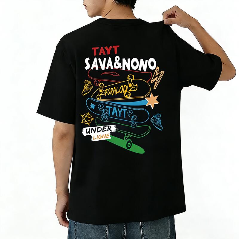Rakuten - Tシャツ メンズ プリントTシャツ ティーシャツ 綿100％ コットン 半袖 ボールドレタープリント バックプリントtシャツ カジュアル おしゃれ プリントtシャツ 春 夏 男子 中学生 兄弟 お揃い メンズ 通気性 速乾 吸汗発散 高級 万能 丸首 ストレッチ ギフト プレゼント