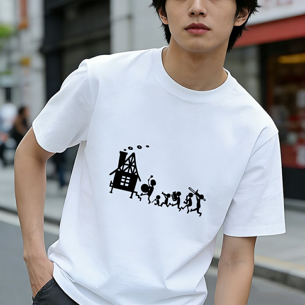 Rakuten - Tシャツ メンズ プリントTシャツ ティーシャツ 綿100％ コットン 半袖 おもしろTシャツ カジュアル おしゃれ プリントtシャツ 春 夏 男子 中学生 お揃い 通気性 速乾 吸汗発散 高級 万能 丸首 ストレッチ ギフト プレゼント