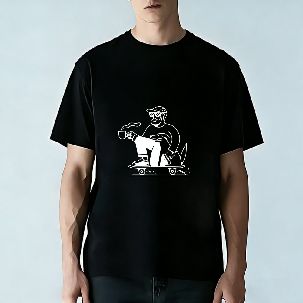 樂天商城 - Tシャツ メンズ プリントTシャツ ティーシャツ 100％コットン 綿 半袖 スケートボード&犬 いぬ カジュアル おしゃれ プリントtシャツ 春 夏 男子 中学生 お揃い 通気性 速乾 吸汗発散 高級 万能 丸首 ストレッチ ギフト プレゼント