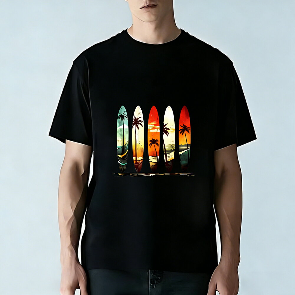 樂天商城 - Tシャツ メンズ プリントTシャツ ティーシャツ 100％コットン 綿 半袖 ビーチ 夕日 落日 おもしろいTシャツ カジュアル おしゃれ プリントtシャツ 春 夏 男子 中学生 お揃い 通気性 速乾 吸汗発散 高級 万能 丸首 ストレッチ ギフト プレゼント