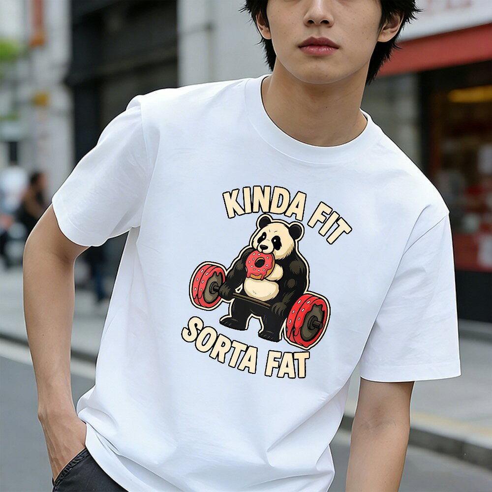 Rakuten - Tシャツ メンズ 半袖 100％コットン パンダ グラフィックプリント おもしろいTシャツ カジュアルTシャツ ティーシャツ 春 夏 男子 中学生 通気性 速乾 吸汗発散 丸首 アウトドア ストレッチ ギフト プレゼント