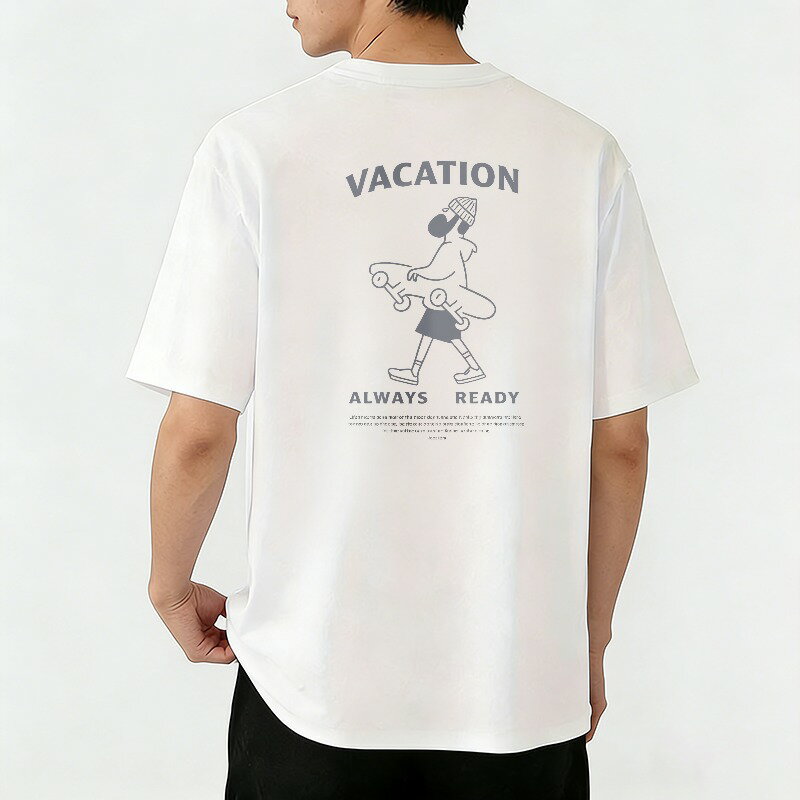 樂天商城 - Tシャツ メンズ プリントTシャツ ティーシャツ 100％コットン 綿 半袖 おしゃれ ストリートスタイル スケートボード バックプリントtシャツ おもしろいTシャツ 春 夏 男子 中学生 通気性 速乾 吸汗発散 高級 丸首 ストレッチ ギフト プレゼント