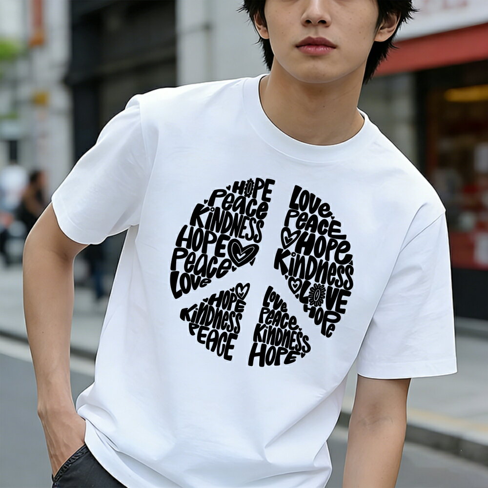 樂天商城 - Tシャツ メンズ 反戦Tシャツ プリントTシャツ ティーシャツ 100％コットン 綿 半袖 反戦争 戦争を止めよう ピースTシャツ 世界の平和 グラフィックプリント 春 夏 男子 中学生 通気性 速乾 吸汗発散 丸首 ストレッチ ギフト プレゼント