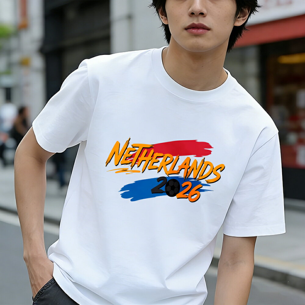 樂天商城 - Tシャツ メンズ ティーシャツ メンズカジュアル コットンtシャツ 100％コットン 半袖 2026サッカーw杯 オランダ国旗 グラフィックTシャツ ストリートスタイル 綿 春 夏 春服 夏服 中学生男子 通気性 速乾 吸汗発散 丸首 ストレッチ ギフト プレゼント
