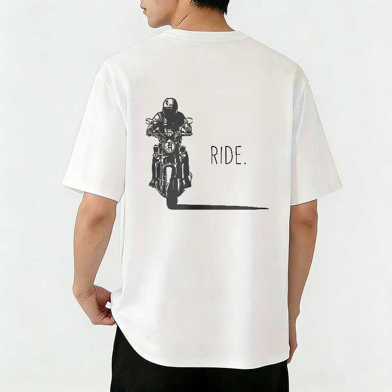 樂天商城 - Tシャツ メンズ グラフィックプリント プリントTシャツ ティーシャツ 100％コットン 綿 半袖 モーター バイク アメカジ カジュアルTシャツ 春 夏 男子 中学生 通気性 速乾 吸汗発散 丸首 ストレッチ ギフト プレゼント