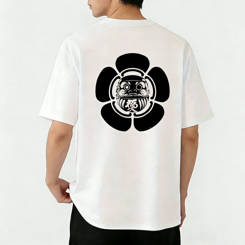 樂天商城 - Tシャツ メンズ プリントTシャツ ティーシャツ 綿100％ コットン 半袖 だるまTシャツ ダルマ柄 カジュアル おしゃれ メンズtシャツ 春 夏 男子 中学生 兄弟 お揃い 通気性 速乾 吸汗発散 高級 万能 丸首 ストレッチ ギフト プレゼント