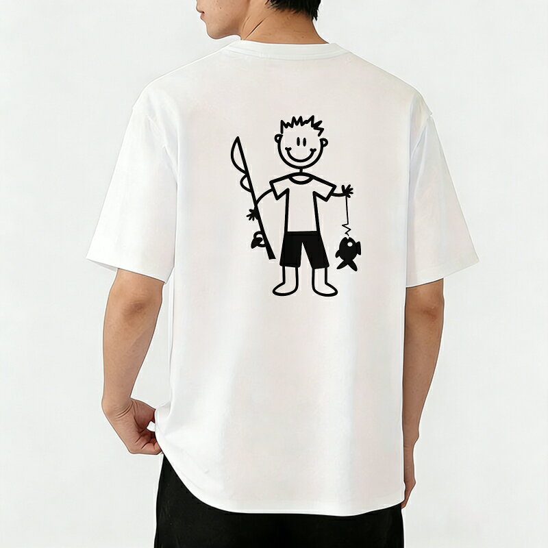Rakuten - Tシャツ メンズ グラフィックプリント プリントTシャツ ティーシャツ 100％コットン 綿 半袖 魚釣り 釣り人 カジュアルTシャツ 春 夏 男子 中学生 通気性 速乾 吸汗発散 丸首 ストレッチ ギフト プレゼント