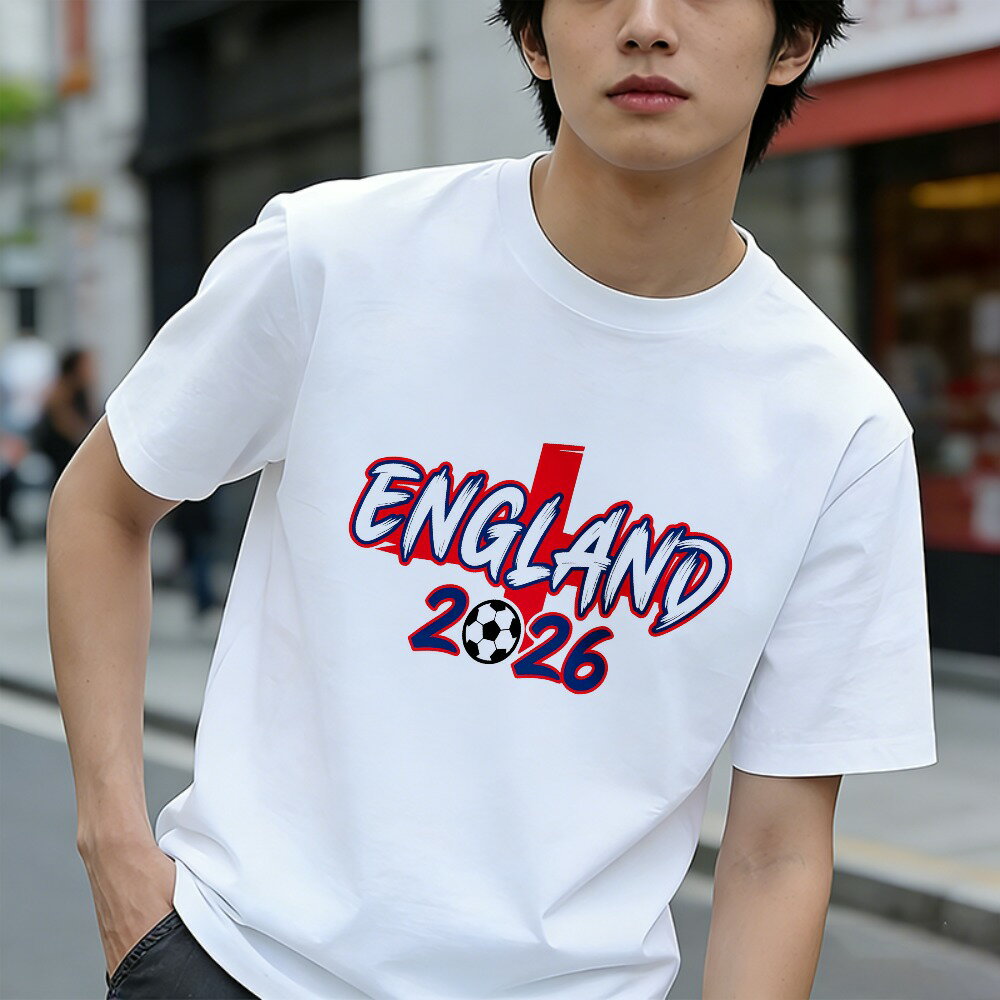 樂天商城 - Tシャツ メンズ グラフィックプリント プリントTシャツ ティーシャツ 100％コットン 綿 2026サッカーw杯 イギリスの国旗 ワールドカップ カジュアルTシャツ 春 夏 男子 中学生 通気性 速乾 吸汗発散 丸首 ストレッチ ギフト プレゼント