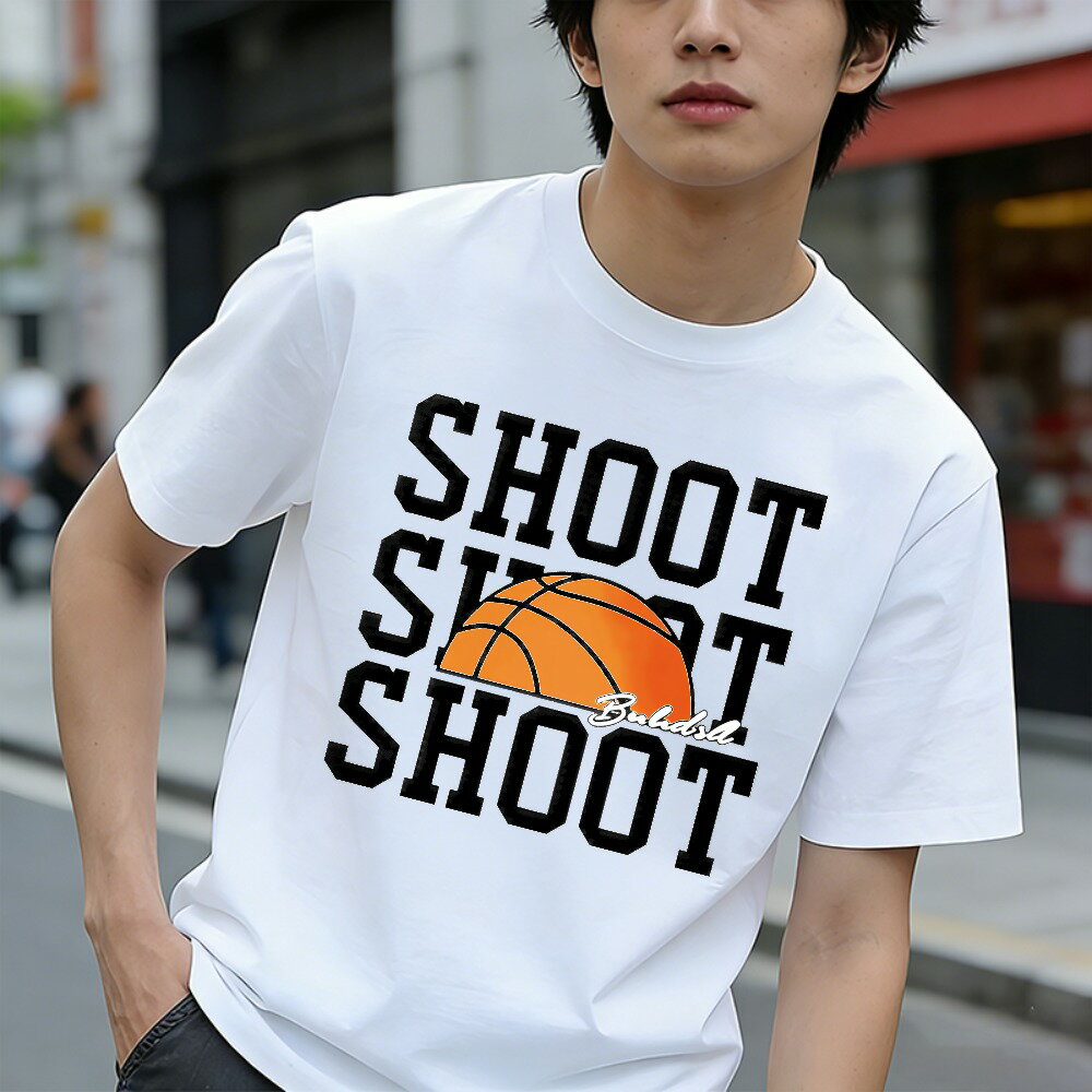 樂天商城 - Tシャツ メンズ 半袖 グラフィックプリント 100％コットン シュート バスケットボール おもしろいTシャツ カジュアルTシャツ ティーシャツ 春 夏 男子 中学生 通気性 速乾 吸汗発散 丸首 アウトドア ストレッチ ギフト プレゼント