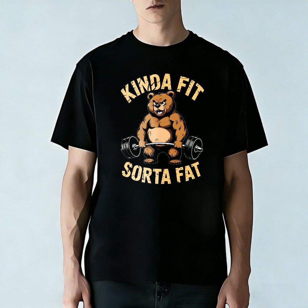 樂天商城 - Tシャツ メンズ 半袖 グラフィックプリント 100％コットン ウェイトリフティング 少し太ったクマ 鍛錬 おもしろいTシャツ カジュアルTシャツ ティーシャツ 春 夏 男子 中学生 通気性 速乾 吸汗発散 丸首 アウトドア ストレッチ ギフト プレゼント