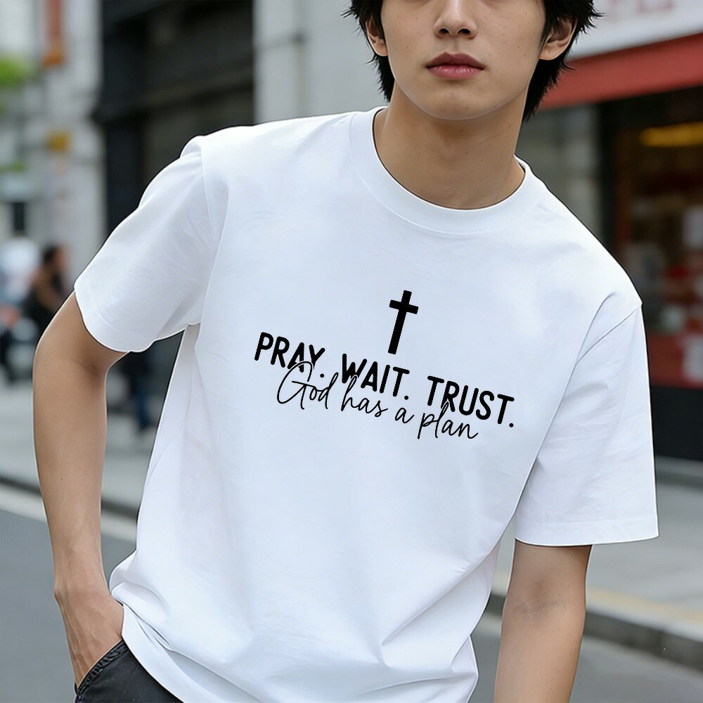 樂天商城 - Tシャツ メンズ 半袖 グラフィックプリント 100％コットン アメリカン アメカジ 祈り 十字架 おもしろいTシャツ カジュアルTシャツ ティーシャツ 春 夏 男子 中学生 通気性 速乾 吸汗発散 丸首 アウトドア ストレッチ ギフト プレゼント