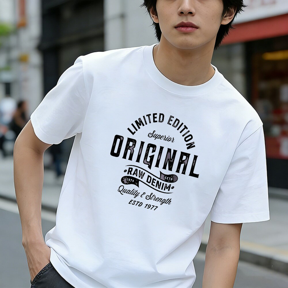 樂天商城 - Tシャツ メンズ 半袖 グラフィックプリント 100％コットン 限定版オリジナルローデニム アメカジ おもしろいTシャツ カジュアルTシャツ ティーシャツ 春 夏 男子 中学生 通気性 速乾 吸汗発散 丸首 アウトドア ストレッチ ギフト プレゼント