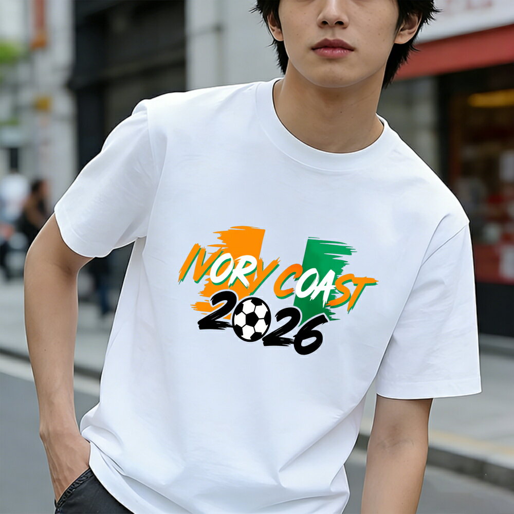 樂天商城 - Tシャツ メンズ 半袖 100％コットン コートジボワール 2026サッカーデザイン ワールドカップ グラフィックプリント おもしろいTシャツ カジュアルTシャツ ティーシャツ 春 夏 男子 中学生 通気性 速乾 吸汗発散 丸首 アウトドア ストレッチ ギフト プレゼント