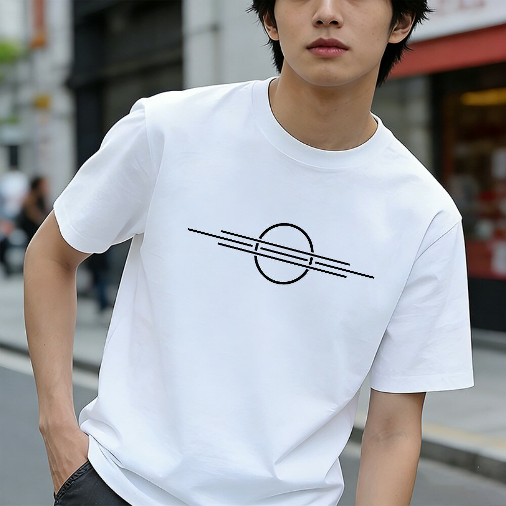 樂天商城 - Tシャツ メンズ 半袖 100％コットン 水平線のある円 夕日 グラフィックプリント おもしろいTシャツ カジュアルTシャツ ティーシャツ 春 夏 男子 中学生 通気性 速乾 吸汗発散 丸首 アウトドア ストレッチ ギフト プレゼント