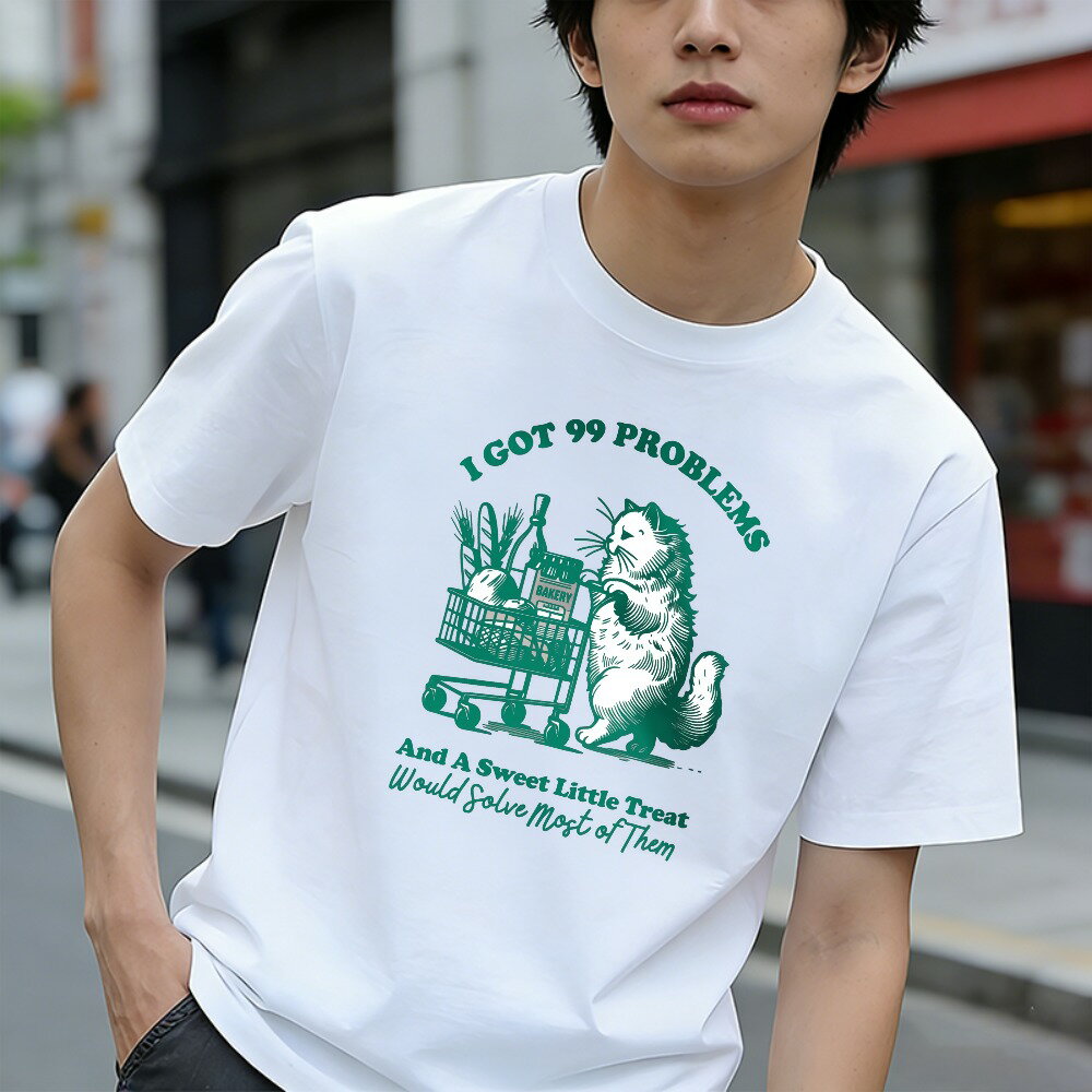 Rakuten - Tシャツ メンズ 半袖 100％コットン ネコ柄 猫 アメカジ アメリカン グラフィックプリント おもしろいTシャツ カジュアルTシャツ ティーシャツ 春 夏 男子 中学生 通気性 速乾 吸汗発散 丸首 アウトドア ストレッチ ギフト プレゼント