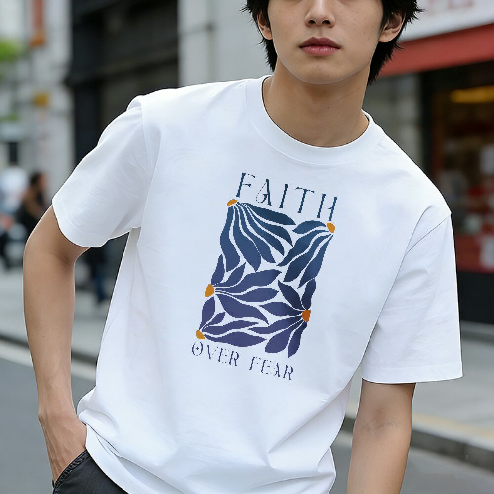 樂天商城 - Tシャツ メンズ 半袖 100％コットン 信仰よりも恐怖 リーフパターン グラフィックプリント おもしろいTシャツ カジュアルTシャツ ティーシャツ 春 夏 男子 中学生 通気性 速乾 吸汗発散 丸首 アウトドア ストレッチ ギフト プレゼント