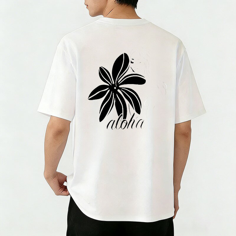 樂天商城 - Tシャツ メンズ 半袖 バックプリントtシャツ フラワーアロハデザインプリントパターン フィッシュデザイン グラフィックプリント ティーシャツ 綿 春 夏 男子 中学生 通気性 速乾 吸汗発散 丸首 ストレッチ ギフト プレゼント
