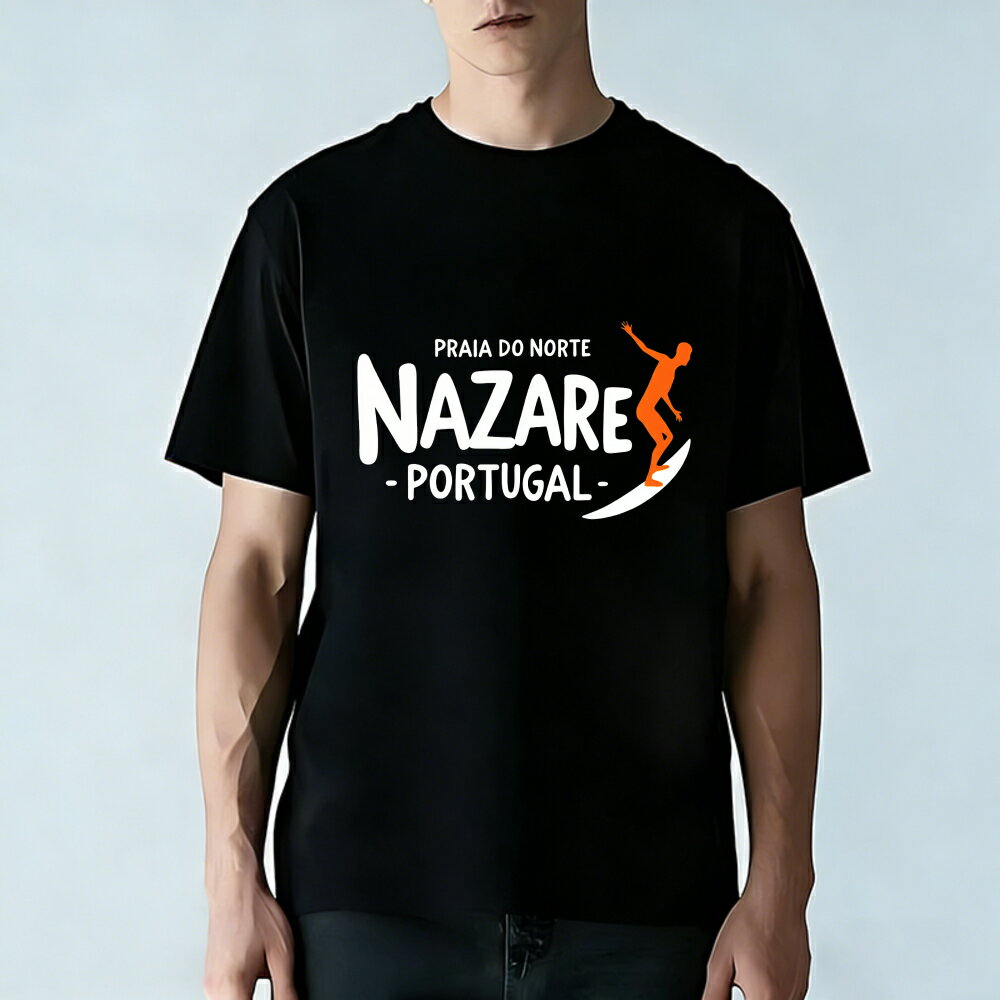 Rakuten - Tシャツ メンズ 半袖 100％コットン ポルトガル ナザレ プライア・ド・ノルテ グラフィックプリント おもしろいTシャツ カジュアルTシャツ ティーシャツ 春 夏 男子 中学生 通気性 速乾 吸汗発散 丸首 アウトドア ストレッチ ギフト プレゼント