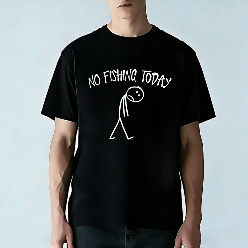 樂天商城 - Tシャツ メンズ 半袖 100％コットン 今日釣り禁止 スティックフィギュア グラフィックプリント おもしろいTシャツ カジュアルTシャツ ティーシャツ 春 夏 男子 中学生 通気性 速乾 吸汗発散 丸首 アウトドア ストレッチ ギフト プレゼント