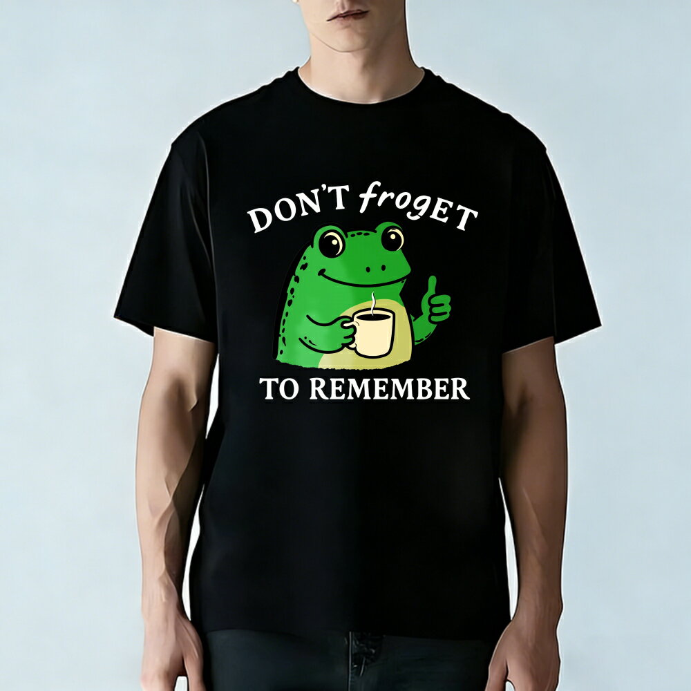 樂天商城 - Tシャツ メンズ 半袖 100％コットン カエル柄 蛙 アメリカン 忘れないでね グラフィックプリント おもしろいTシャツ カジュアルTシャツ ティーシャツ 春 夏 男子 中学生 通気性 速乾 吸汗発散 丸首 アウトドア ストレッチ ギフト プレゼント