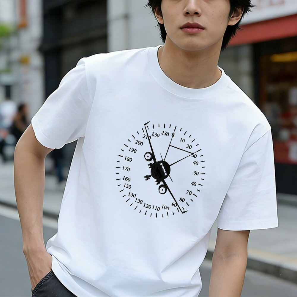 樂天商城 - Tシャツ メンズ 半袖 100％コットン 針と数字付きの速度計デザイン グラフィックプリント おもしろいTシャツ カジュアルTシャツ ティーシャツ 春 夏 男子 中学生 通気性 速乾 吸汗発散 丸首 アウトドア ストレッチ ギフト プレゼント