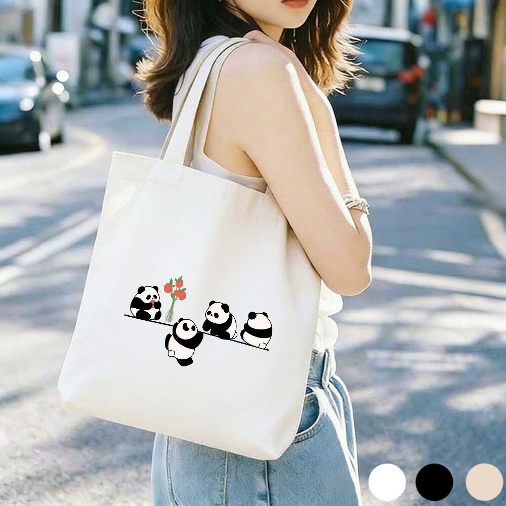樂天商城 - 「送料無料」ハンドバッグ トートバッグ レディース パンダ 可愛いパンダ柄 女の子 ズックのかばん 大きめ トート バッグ マザーズバッグ かばん 肩掛け 無地 手提げ 軽い 軽量 通勤 通学