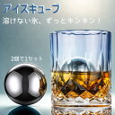 不鏽鋼製 氷球 2個セット 5.5cm大サイズ 繰り返し使用可能 ドリンク冷却用 溶けない氷 おしゃれバーアイテム